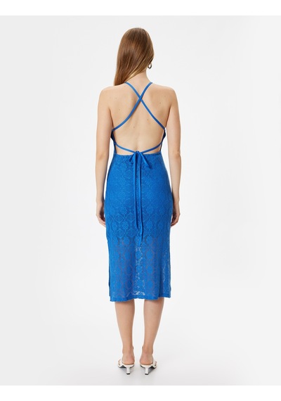 Koton Midi Boy Halter Yaka Kroşe Elbise Arkası Dekolteli Askılı Astarlı Lacivert 4sak80053pk Koton Midi Boy Halter Yaka Kroşe Elbise Arkası Dekolteli Askılı Astarlı Lacivert 4sak80053pk