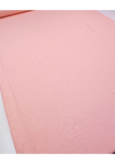 Açık Pembe İle Somon Arası Renkte İnce Yumuşak Flamlı Süprem Penye Kumaş Tişörtlük & Elbiselik En: 180cm-12589 Pembe,somon