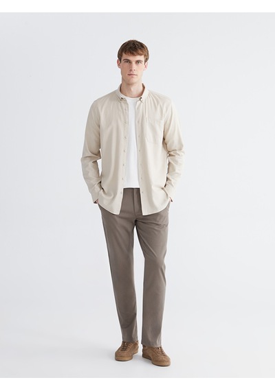Lcwaıkıkı Classic Bej Regular Fit Gabardin Erkek Gömlek