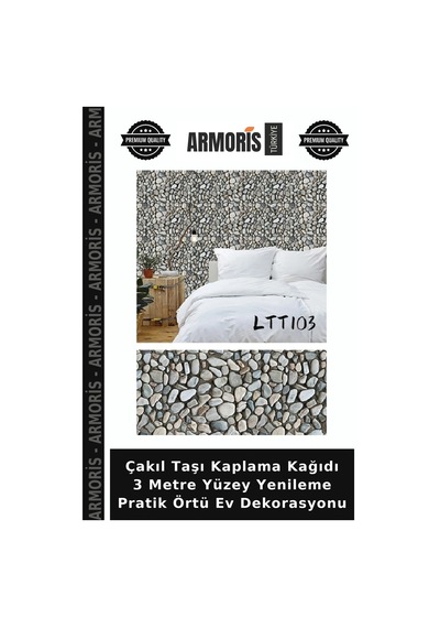 Çakıl Taşı Kaplama Kağıdı 3 Metre Yüzey Yenileme Pratik Örtü Ev Dekorasyonu
