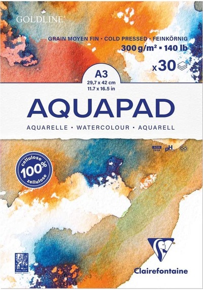 Clairefontaine Goldline Aquapad Sulu Boya Defteri 300 G A3 30 s