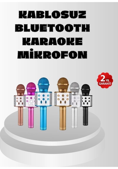 Hubrendy Tekno Kablosuz Bluetooth Karaoke Mikrofon Yankı Efektli