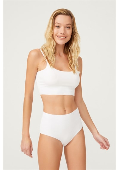 Cottonhill Yüksek Bel Basic Lazer Kesim Bikini Külot 3'lü Paket - 3 Çok Renkli