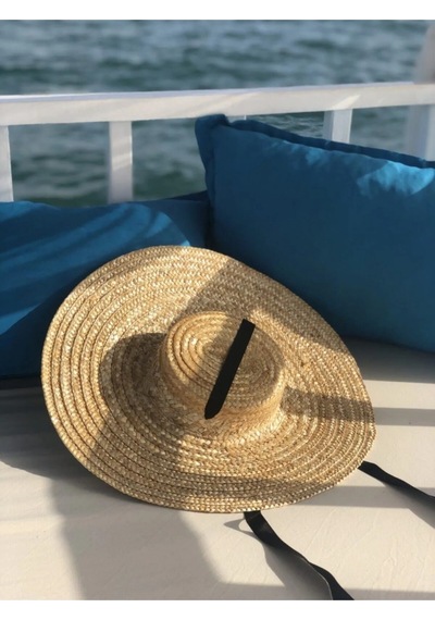Shopiolog Tulum Ince Maxi Doğal Hasır Şapka