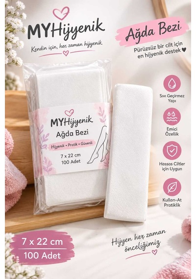 Ağda Bezi 7 22 Cm Profesyonel Yırtılmaz Çift Taraflı 1 Paket 100 Adet
