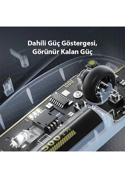 İnphic X5 Kablosuz Fare Şarj Edilebilir Sessiz Kullanım 2.4g Transparan Usb Mouse- 5775 Şeffaf 2