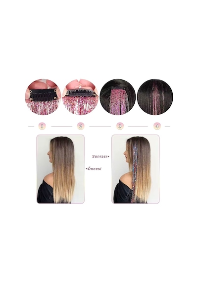 Klipsli Hair Tinsel Simi / Htk09 - Uxfo-571564 Çok Renkli