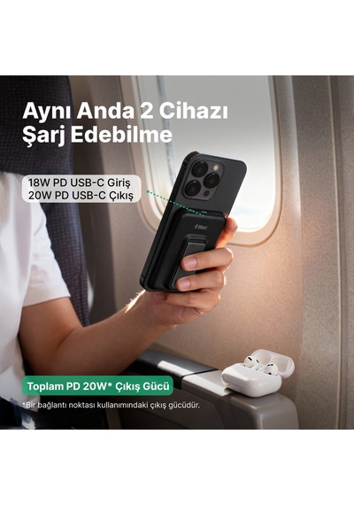 Ttec 2BB239 Recharger M 5.000 mAh Magsafe Uyumlu PD 20W Stantlı Kablosuz Taşınabilir Hızlı Şarj Aleti