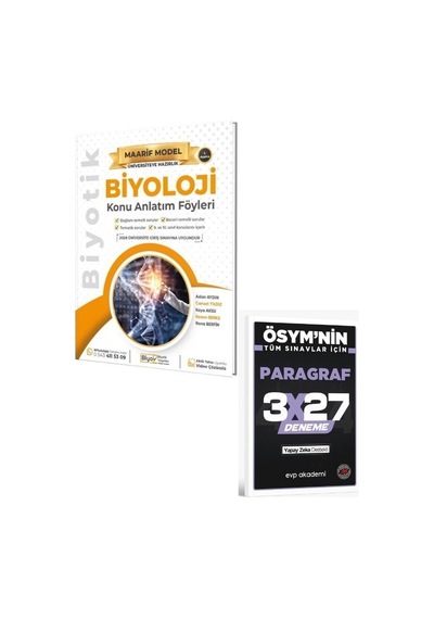 2027 Biyotik 2027 Üniversiteye Hazırlık Biyoloji Maarif Model Konu Anlatım Föyleri+ Evp Akademi Paragraf
