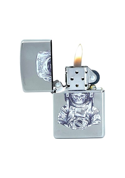 Zippo Astronaut Monkey Dizayn Çakmak Gri
