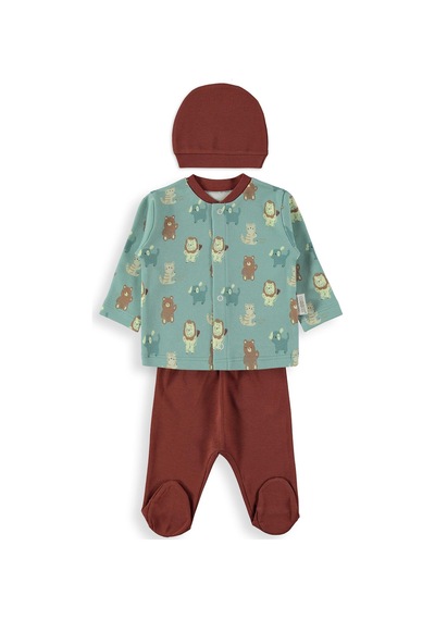 Bebbek Cute Anımals Zıbın Setleri - Bordo