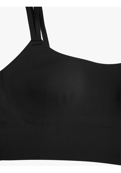 Koton İnce Askılı Slim Fit Kolsuz Kaplı Sporcu Sütyeni Siyah 6sak30075nk