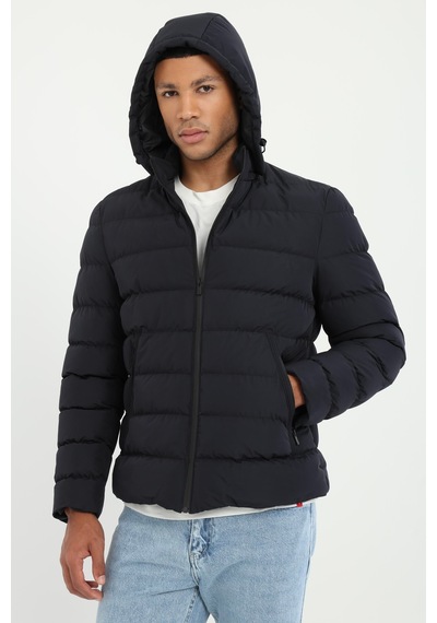 Dufy Erkek Slim Fit Kapüşonlu Lacivert Mont-18158