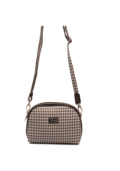 Silver Polo Sp765 Kadın Çapraz Çanta Ekose Line Kare Kahve Sarı-kahve