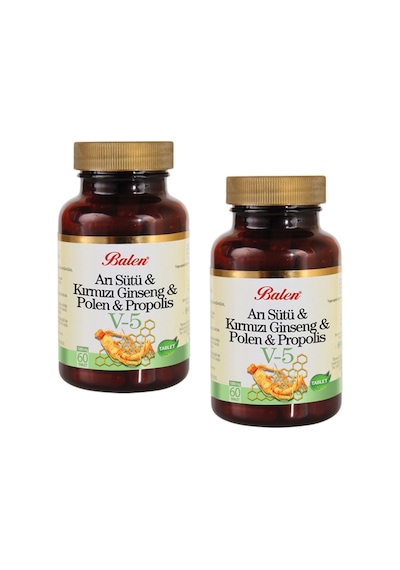 Balen V5 Arı Sütü&Kırmızı Ginseng&Polen&Propolis 60 Tablet 2 Adet