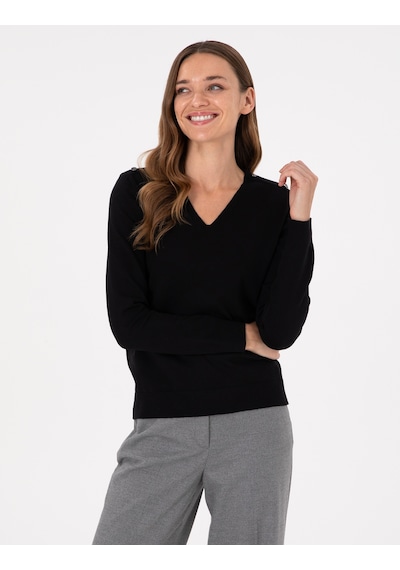 Pierre Cardin Kadın Siyah Kazak /triko 50290577-vr046 Siyah