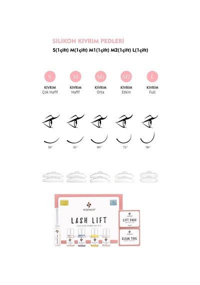 Kaş Kirpik Perma Lifting Seti Profesyonal Kirpik Perma Full Set