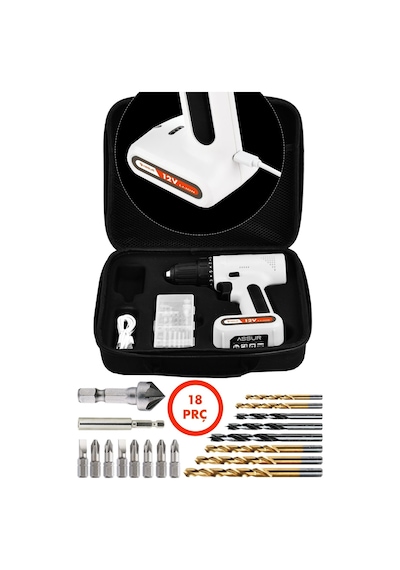 Assur 12V Type - c Usb Şarjlı Akülü Vidalama Dahili Batarya Matkap - 2103