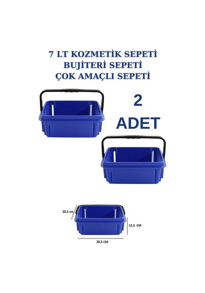 2 adet 7 Litre Kozmetik Sepeti Bijuteri Sepeti Kırtasiye Sepeti M