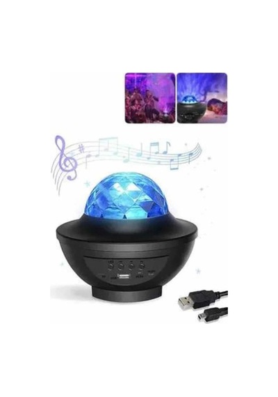 Mey İthalat Masa Ve Gece Lambası Renkli Projektör Işıklı Disko Topu Bluetooth Hoparlör