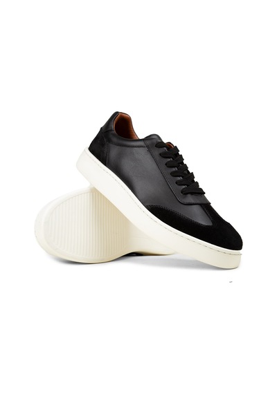 Deery Erkek Siyah Hakiki Deri Sneaker Ayakkabı - 04407msyhe01