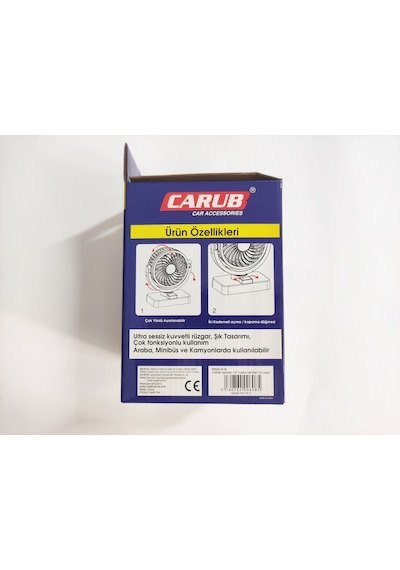 Carup 12V Araç Içi Torpido Üstü Tek Fanlı Oto Vantilatör