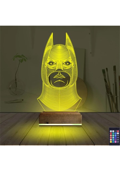 Luvivia Batman Çizgi Karakter 3d Lamba - Masa Gece Lambası V2 Şeffaf