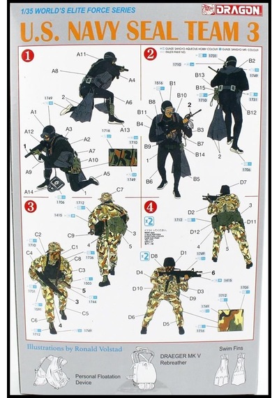 1/35 Amerikan Donanması Vietnam Seal Ekibi-3 Maketi, Dragon 3025