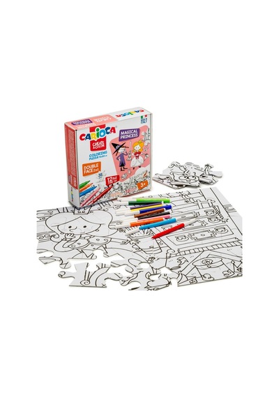 Carioca 35 Parça Boyanabilir Büyülü Prenses Çift Taraflı Puzzle