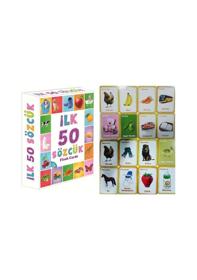 Ilk 50 Sözcük Flash Cards Eğitici Kartlar Çocuk Eğitim