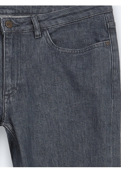 Kip Koyu Mavi Düz Slim Fit Denim Pamuk Karışımlı Pantolon