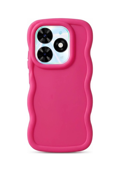 Tecno Spark Go 2024 / Smart 8 / Spark 20 / Hot 40i Uyumlu Dalgalı Tasarım Kamera Korumalı Mat Silikon Telefon Kılıfı-54204 Kırmızı
