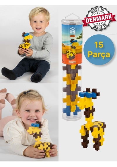 Plus - Plus Minecraft Temalı Silindir Kutuda Big Giraffe - Büyük Zürafa Lego Yapı Oyuncağı