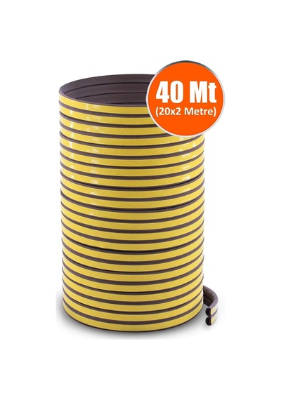 Kapı Pencere Bandı Fitili Yapışkanlı Soğuk Izolasyon Bant 20 Mt X 2 Kanal Toplam 40 Metre Diğer