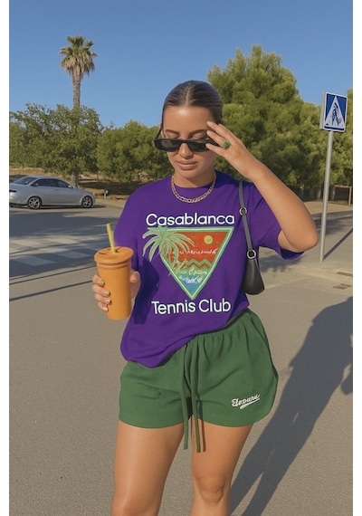 Cosablanca Tennıs Unisex Tişört Yb2 Mor