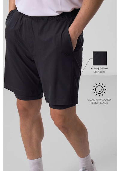 Tommy Life Antrasit Polyester İnce Yumuşak Standart Fit Erkek Taytlı Şort - 81287 Antrasit