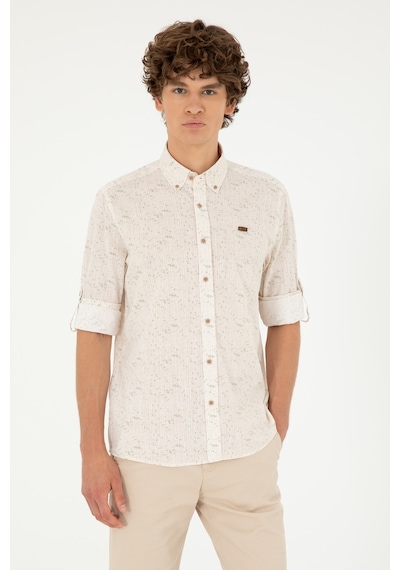 U.s. Polo Assn. Erkek Haki Gömlek Desenli 50288660-vr027 Haki