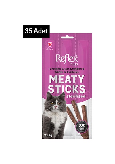 Reflex Meaty Sticks Tavuklu Ve Kızılcıklı Kedi Ödül Çubuğu 35'li 3 x 5 G