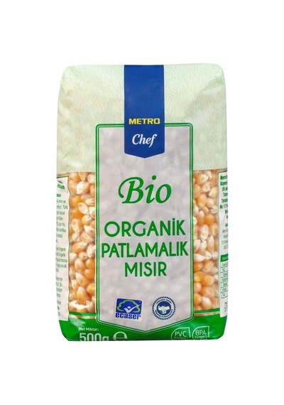 Metro Chef Bio Patlatmalık Mısır 500 G Organik Mısır Taneleri 3'li Ekonomik Paket - 3 Adet Tarı