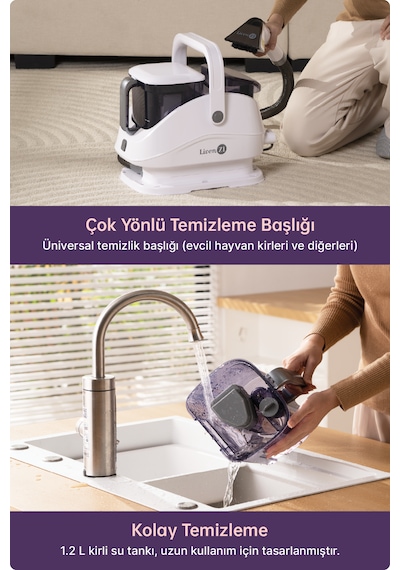 Livenzi Jjb-747-a Buharlı Koltuk Halı Yıkama Ve Leke Çıkartma Makinesi-beyaz