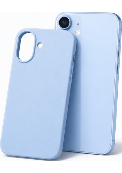 Apple Uyumlu iPhone 17 Kılıf Renkli Lansman İçi Kadife Yumuşak Kamera Yükseltili Silikon Baby Mavi
