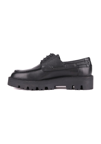 Shoetyle - Siyah Hakiki Deri Bağcıklı Erkek Günlük Ayakkabı 115-k512-1327 Siyah