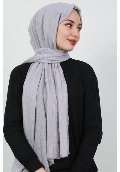 Bambu Kraş Şal Tesettür Giyim, Yüksek Kalite, Hafif, Rahat, Şık, Premium, Lux, Shawl, Scarf Gri
