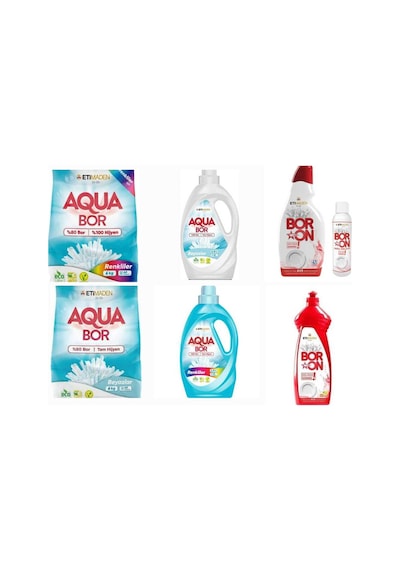 Aquabor Aylık Temizlik Seti Çamaşır Deterjanı 146 Yıkama + Bulaşık Makine İçin+ Bulaşık Elde Yıkama 89311889