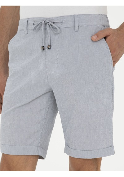 Cacharel Açık Mavi Regular Fit Beli Bağcıklı Şort Denim