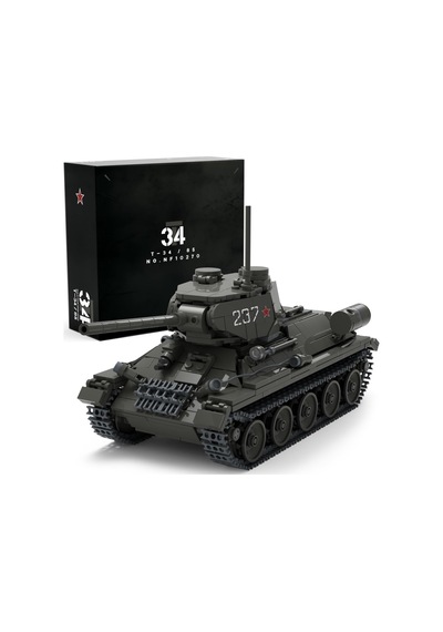 T34/85 Askeri Tank İnşaat Oyuncağı, Ww2 Sıkıştırma Elemanları Panzer Model Koleksiyonu, Yetişkinler İçin Hedi