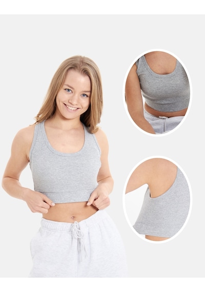 Alya Underwear Kaşkorse Spor Bra Gri Melanj