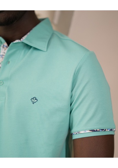 Paul Martin Regular Fit Yaka Garnili Pamuklu Polo Yaka T-shirt Mint