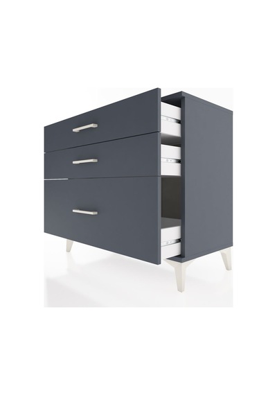 Hyperion Şifonyer 3 Çekmeceli 88x44x80 Antrasit-antrasit Antrasit