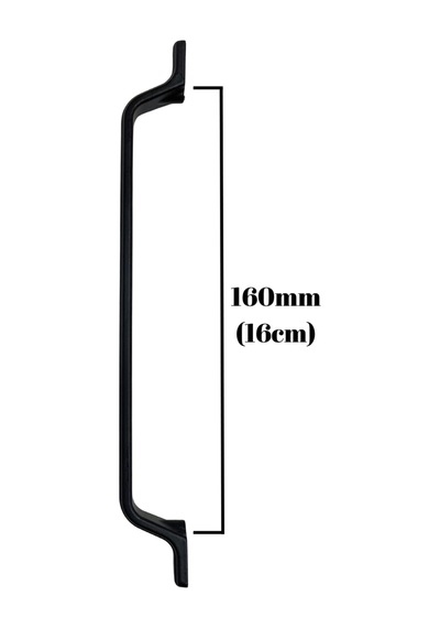 Havai Düz Siyah Metal Dolap Kulpu Mobilya Ve Mutfak Dolap Kulpu Siyah 160mm 2 Adet Siyah